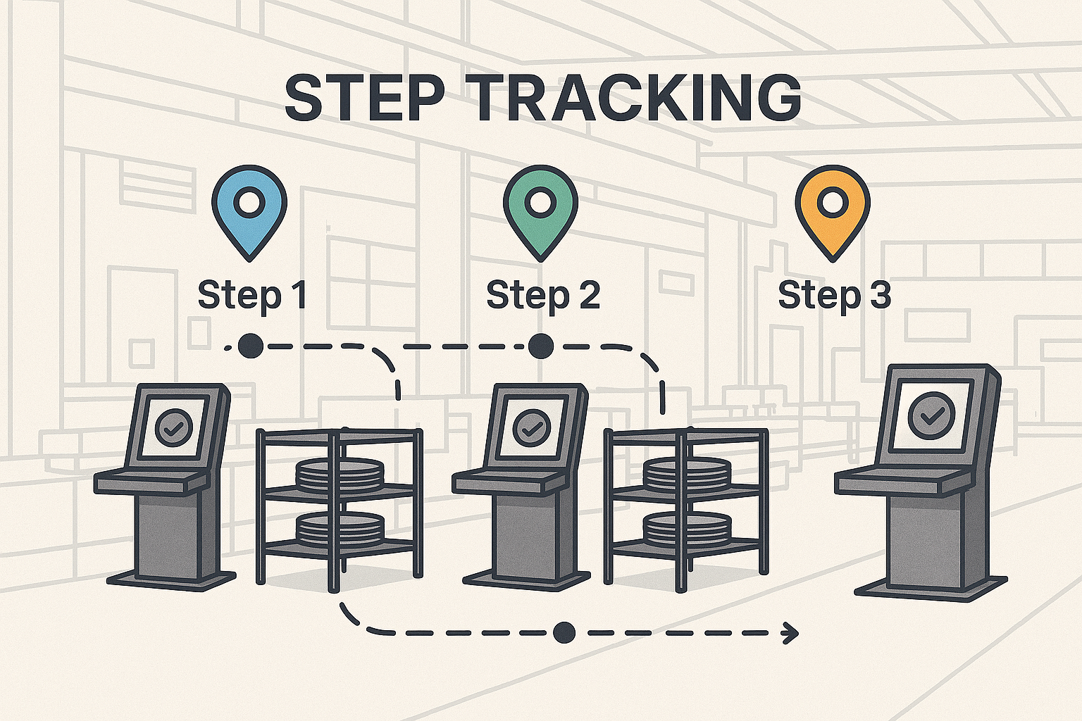 Step tracking workflow diagram